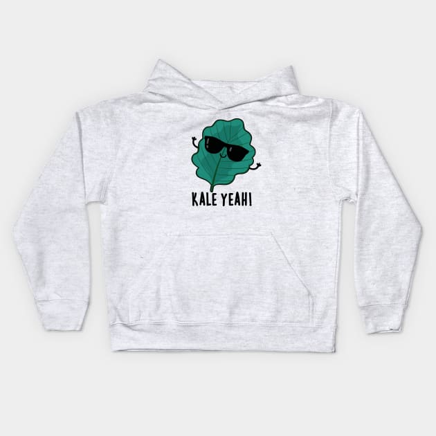 Kale Yeah Cute Veggie PUn Kids Hoodie by punnybone